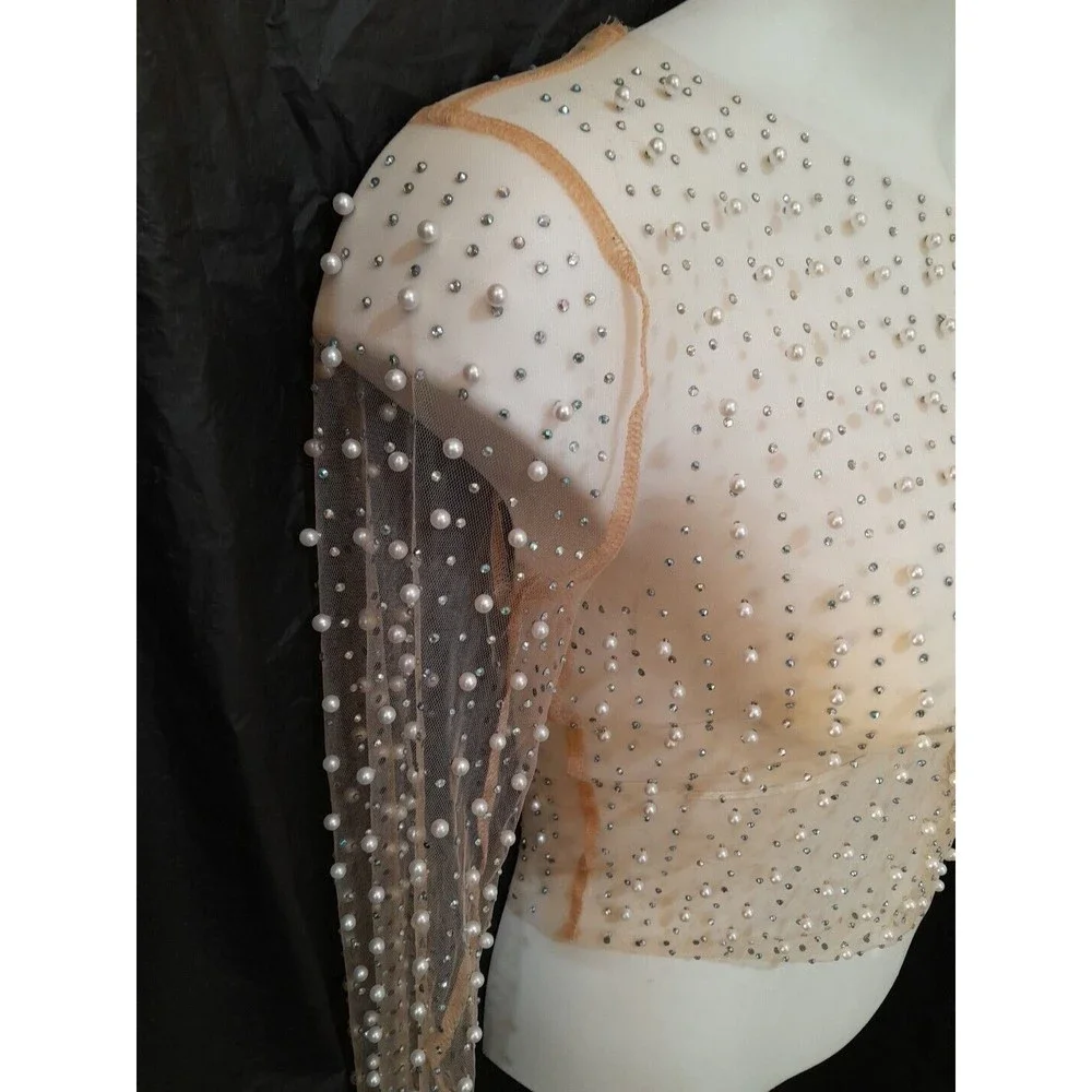 Windsor Rhinestone And Pearl Sheer Top